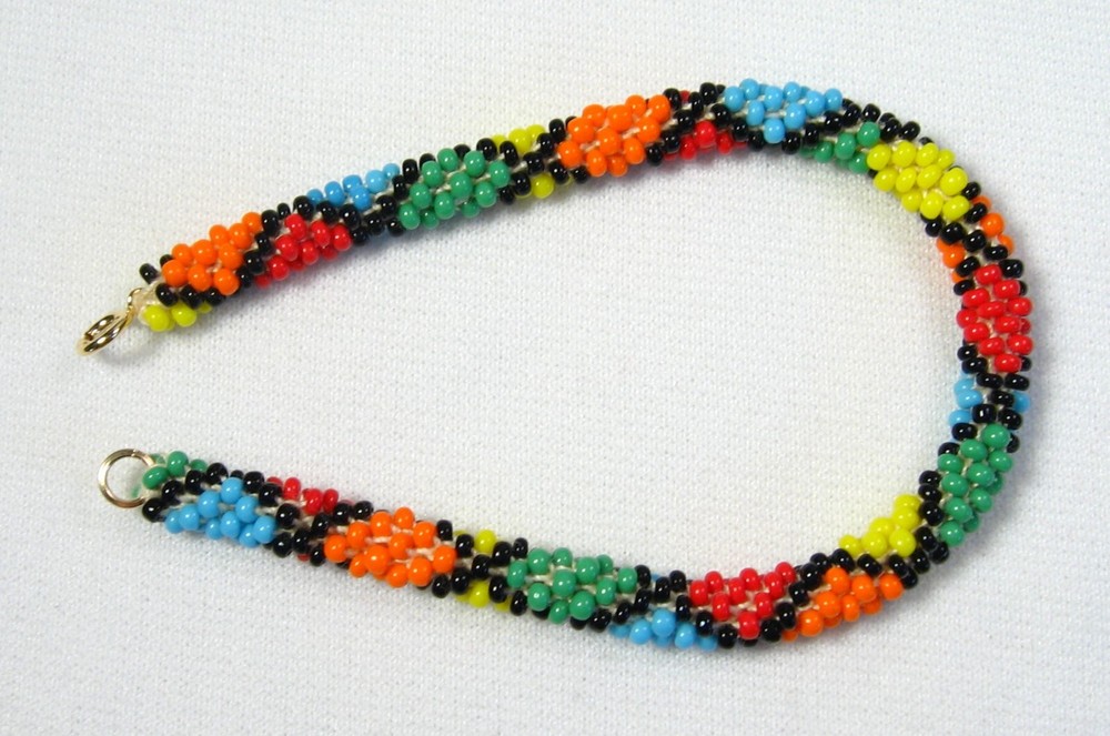 Rainbow Diamond Beaded Bracelet 7 1/2"