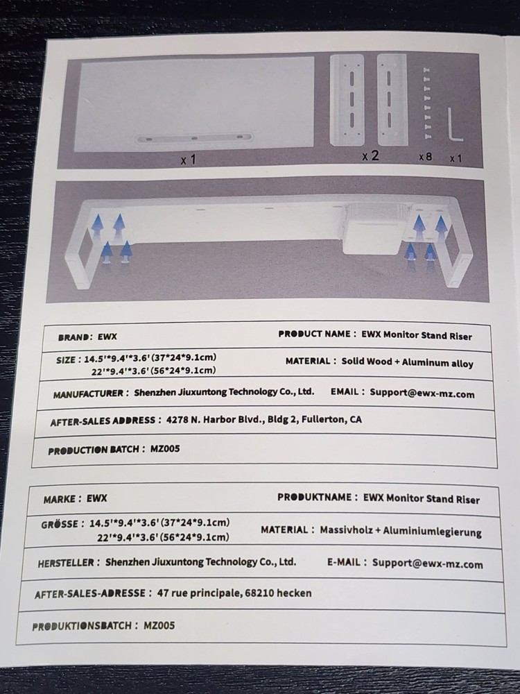 ewx monitor stand riser