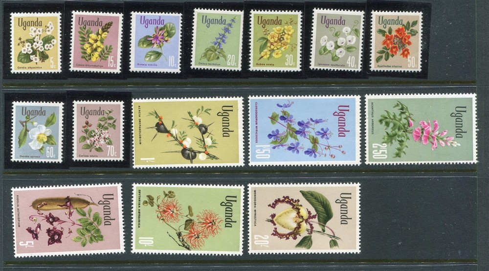 Uganda #115-129 Flowers Complete Set [Mint Never Hinged]