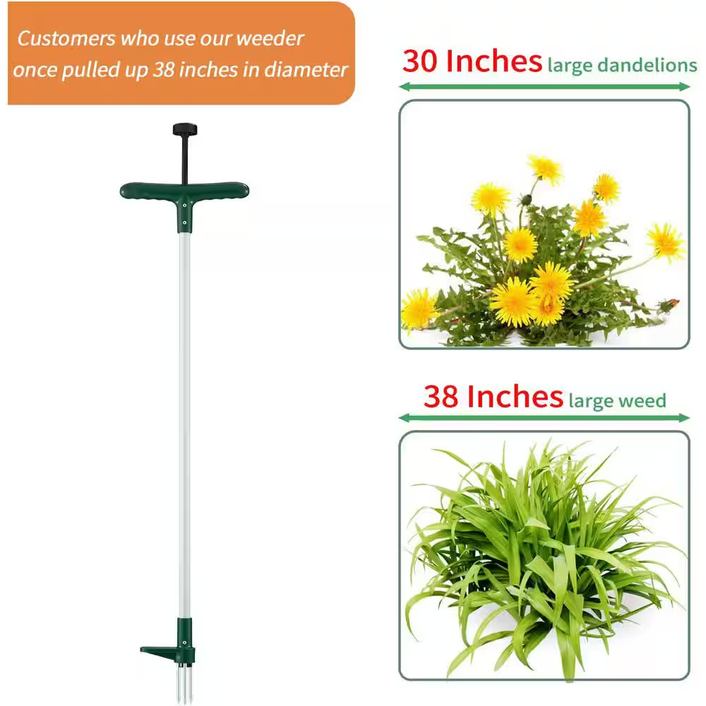 39.5 In. Weed Puller, Stand up Weeder Hand Tool, Long Handle Garden Weeding Tool