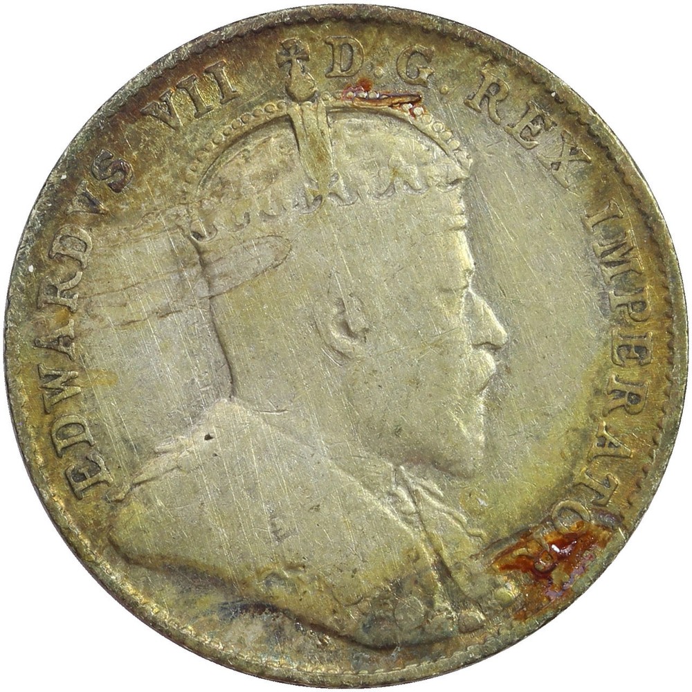 1910 Canada Silver 10 Cents KM-10