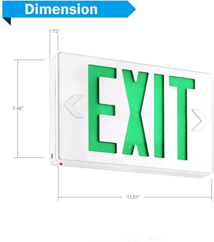 SPECTSUN 12 Packs UL List - Led Green Exit Sign with Battery Backup Exit Lights.