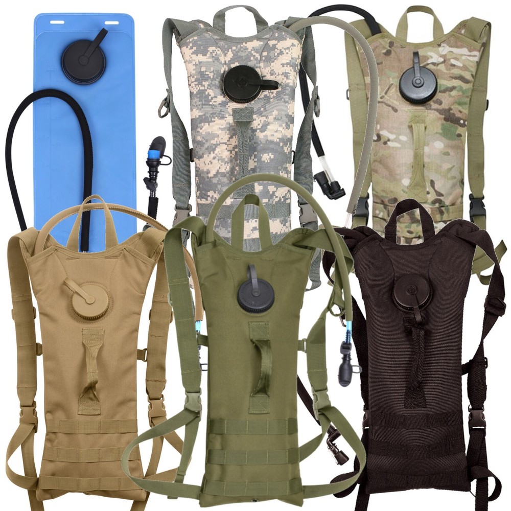 3 Liter Hydration Systems w/ Backstrap Polyester MOLLE Compatible Water Pack