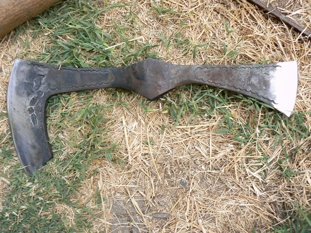 MUSEUM PATTERN HAND FORGED MEDIEVAL BATTLE WAR VIKING DOUBLE BIT BEARDED AXE #1