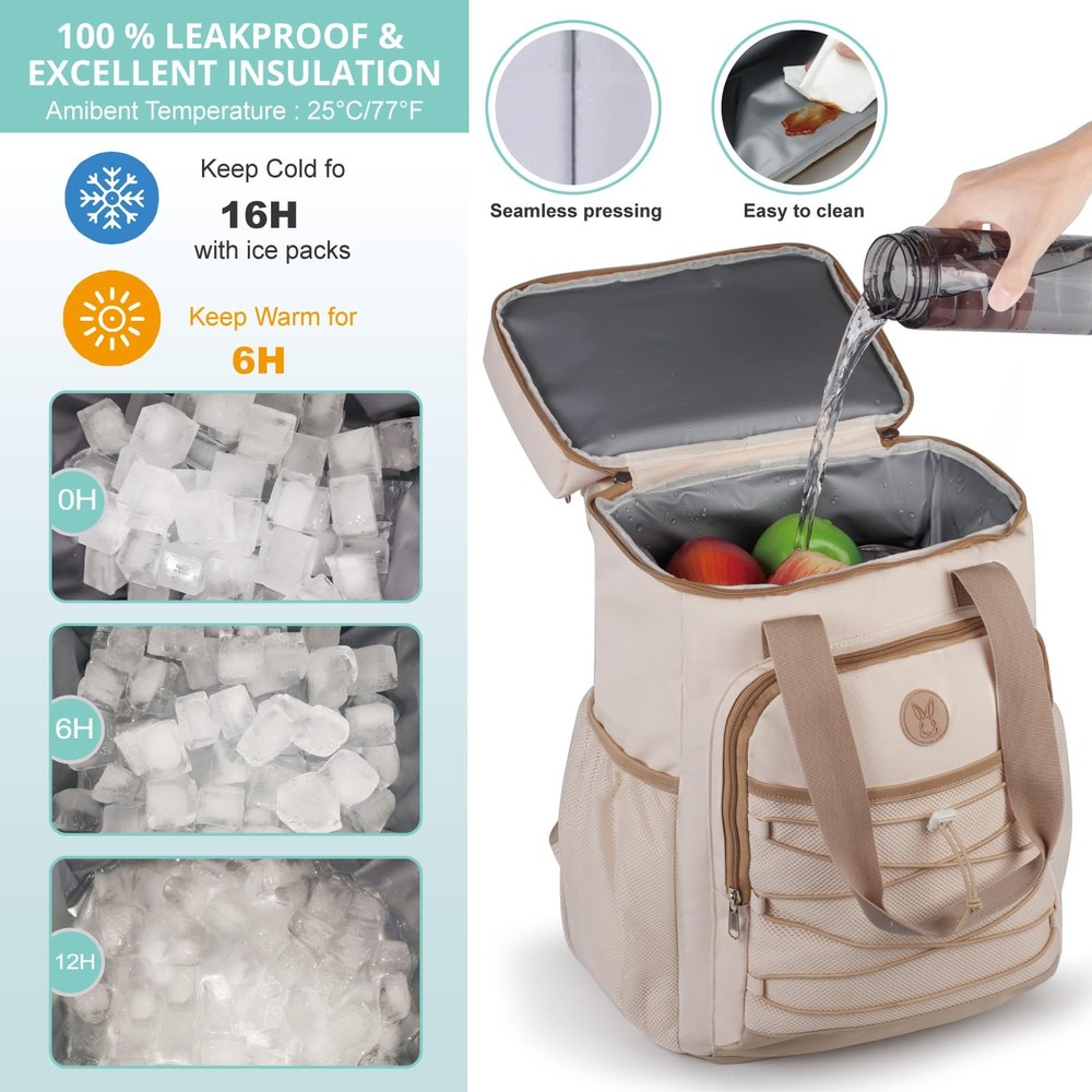 Cooler Backpack with Padded Top Handle,Lightweight Back Pack Coolers Insulate...