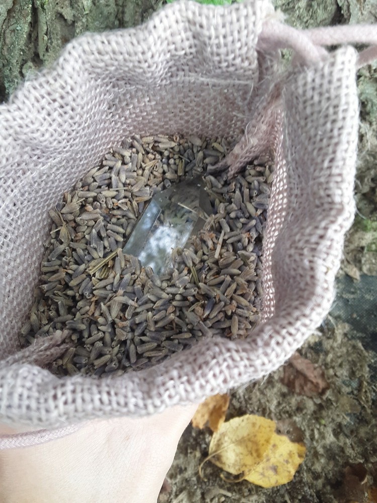 Relaxing Lavender Floral Crystal Bag