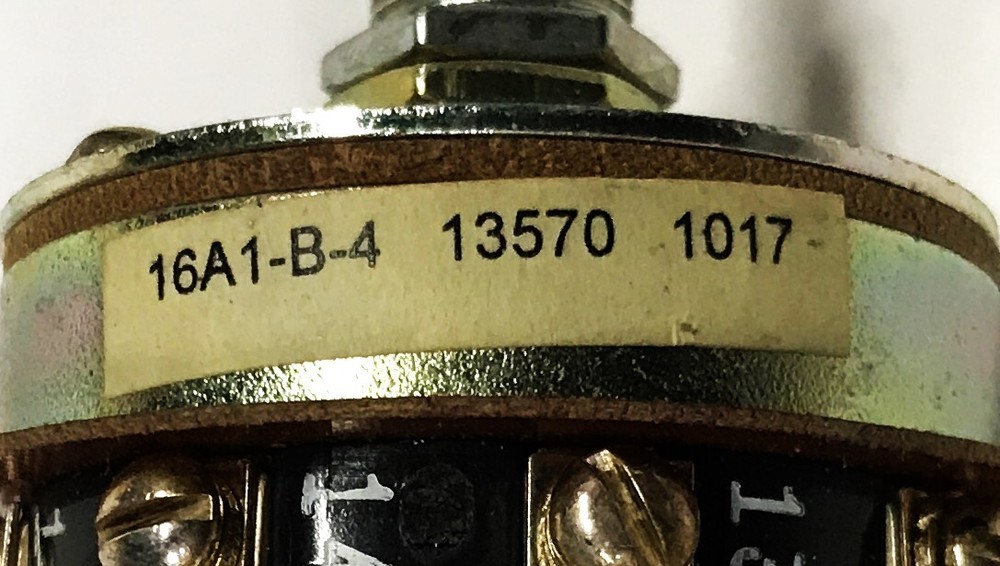 Shallco Rotary Selector Switch 16A1-B-4 NOS