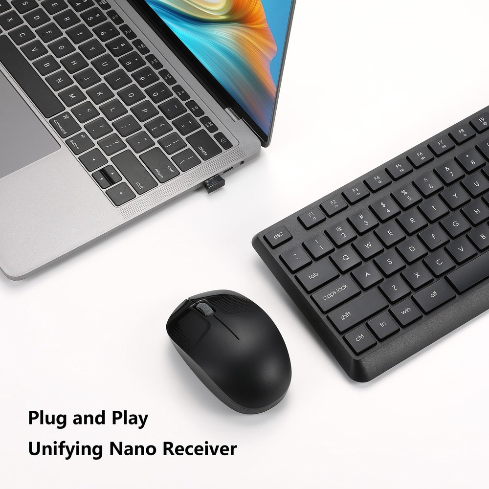 Combo de teclado y mouse inalámbricos para computadora portátil