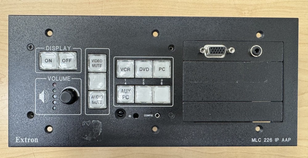 Extron Media Link MLC 226 IP AAP Secondary Control Panel