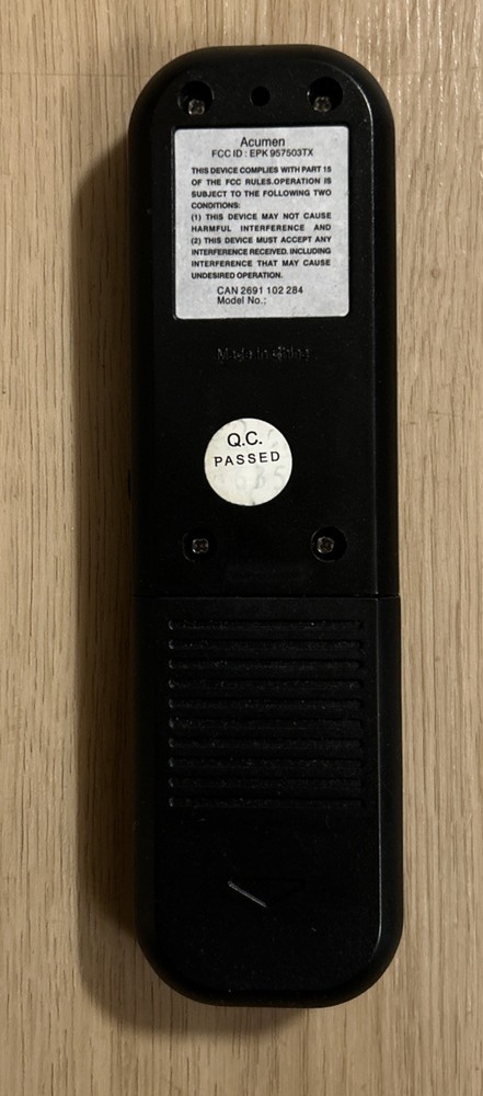 DC Dimplex Electric Fireplace Remote Control Transmitter W/ Thermostat Acumen