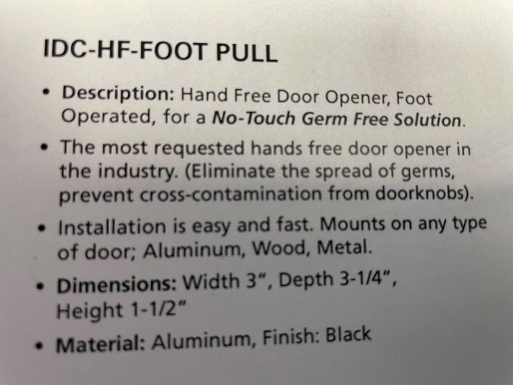 Touchless Hardware Foot Pull