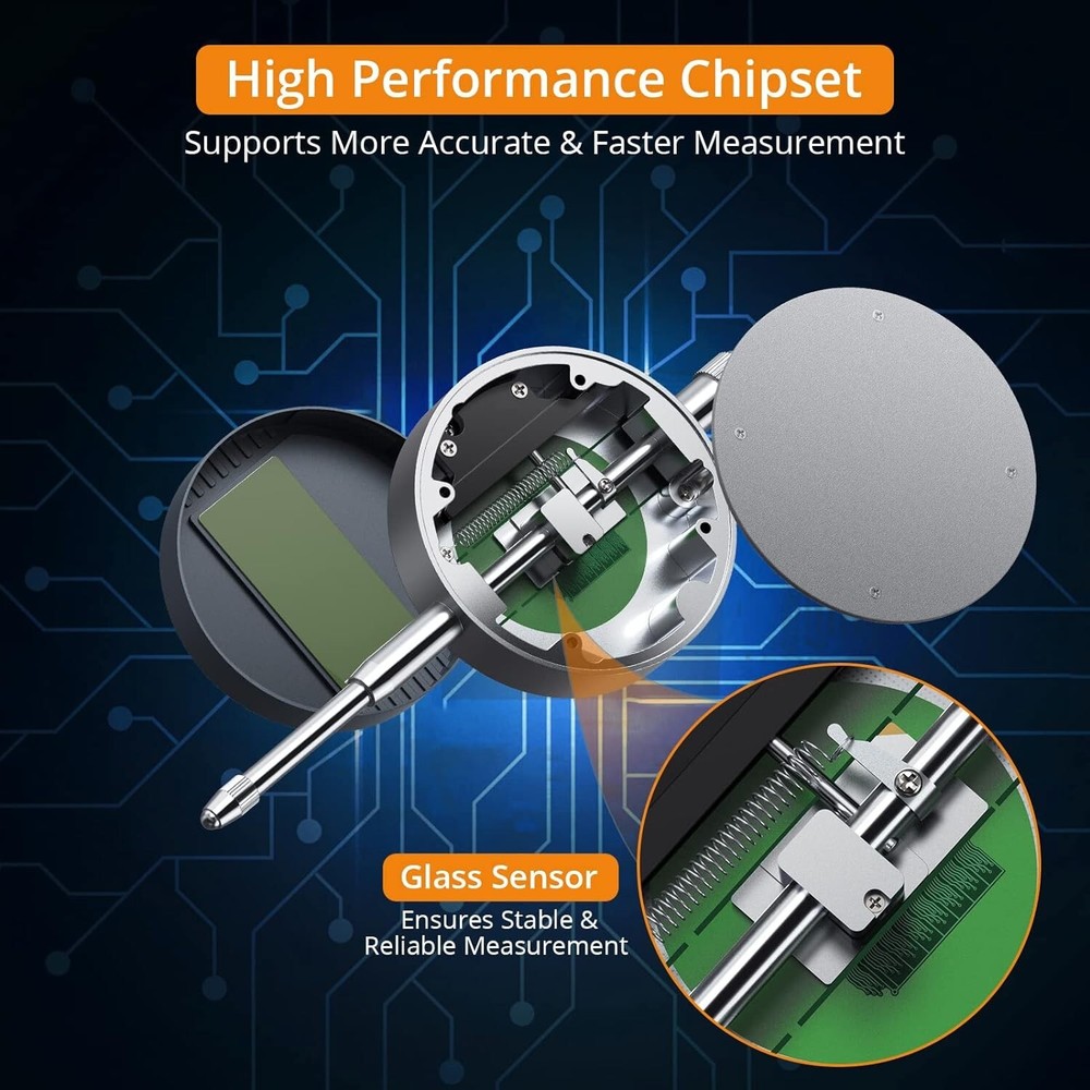 High Precision Accurate Digital Dial Indicator - Versatile - Switchable Ports