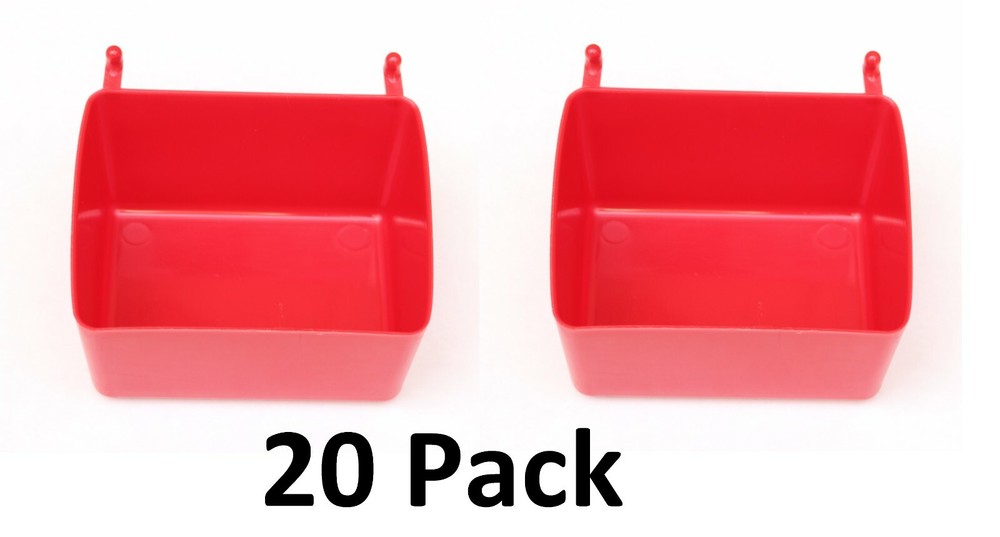 Small Plastic Red Pegboard Storage/Part Bins, Multi-Pack Pricing JSP Brand