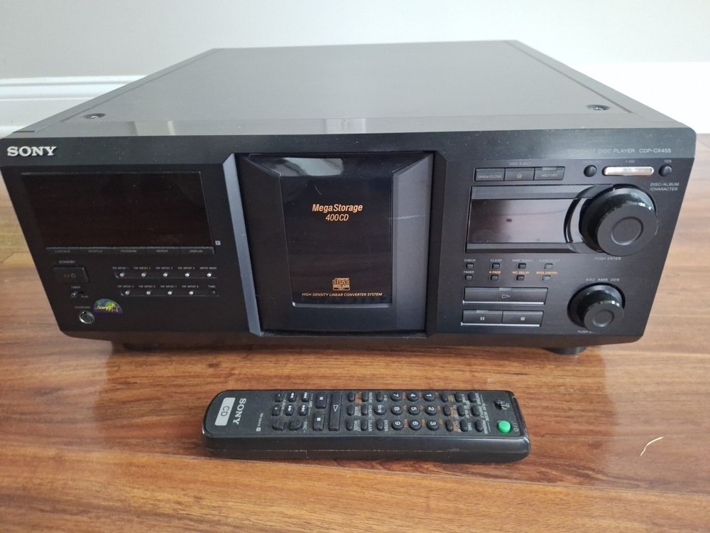 Sony CDP-CX455 CD Changer 400-Disc Black Refurbished w/Remote