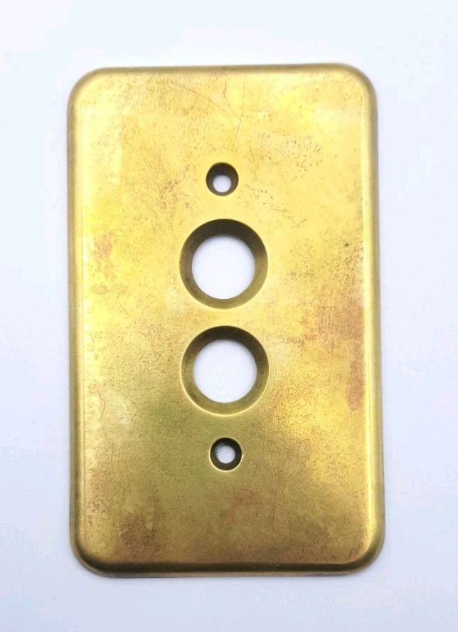 Vintage Push Button Light Switch Wall Plate Covers Rectangle Brass Hardware