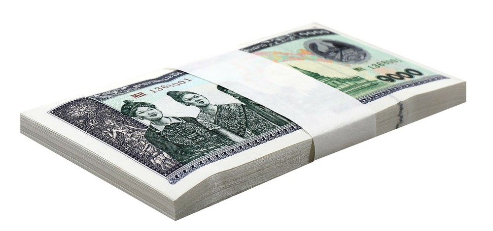 Laos 1000 Kip, 2003, P-32Ab, UNC X 100 PCS Bundle Pack