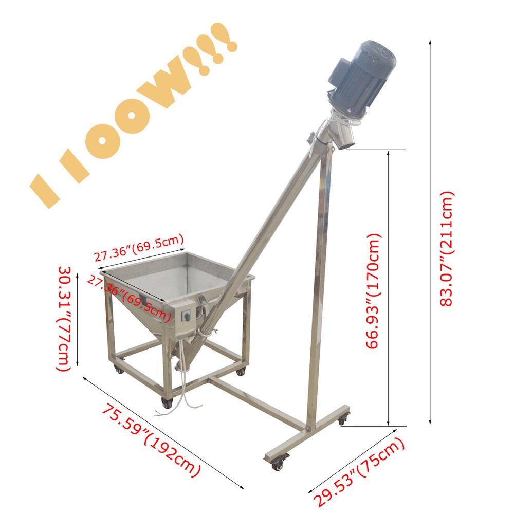 Spring Granule Conveying Feeder 220V Screw Loader Hopper Feeding Machine