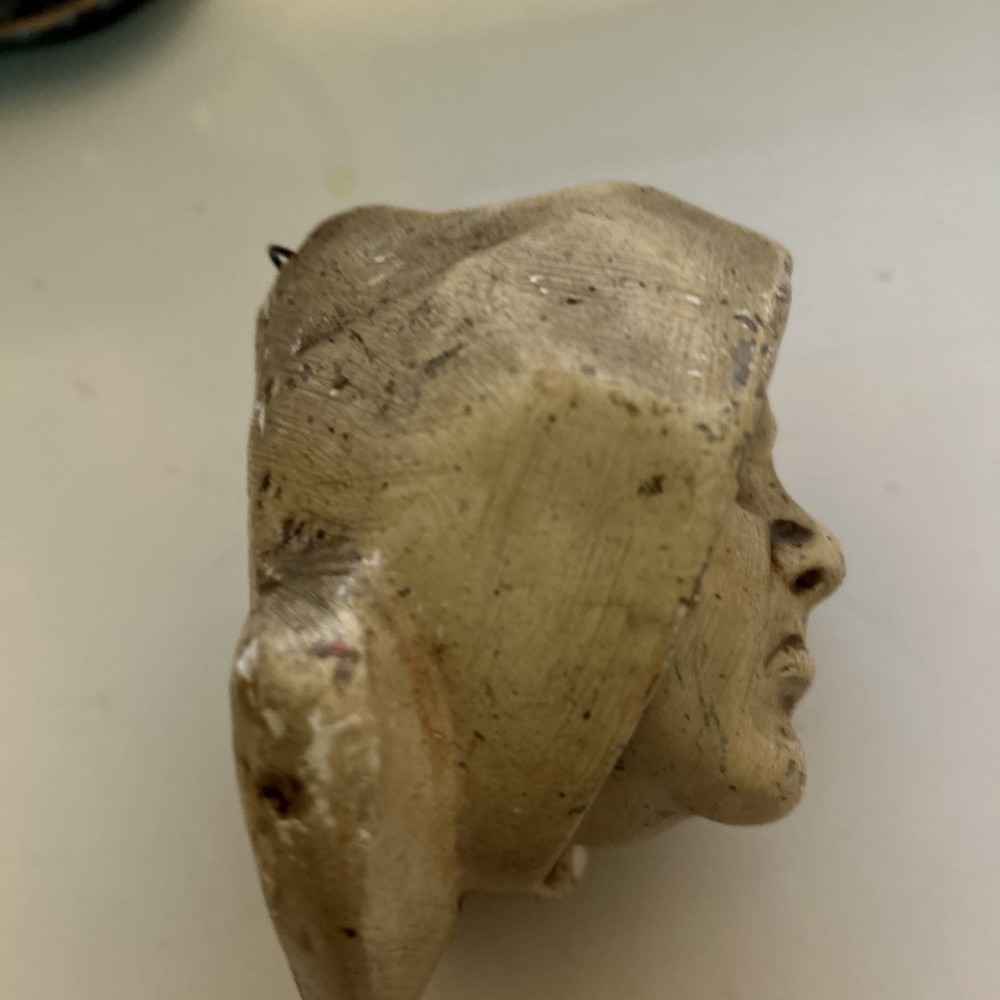 Antique Monk Face/Head Match Holder