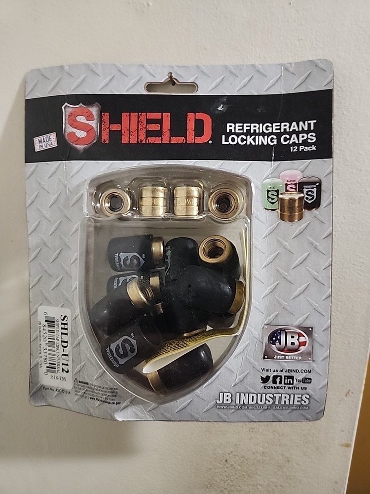 JB Industries SHLD-U12 The Shield™ Universal Refrigerant Locking Caps, 12-Pack