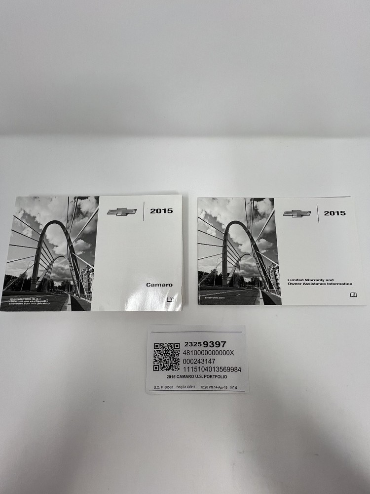 2015 Chevrolet Camaro User Guide Reference Operator Book OEM