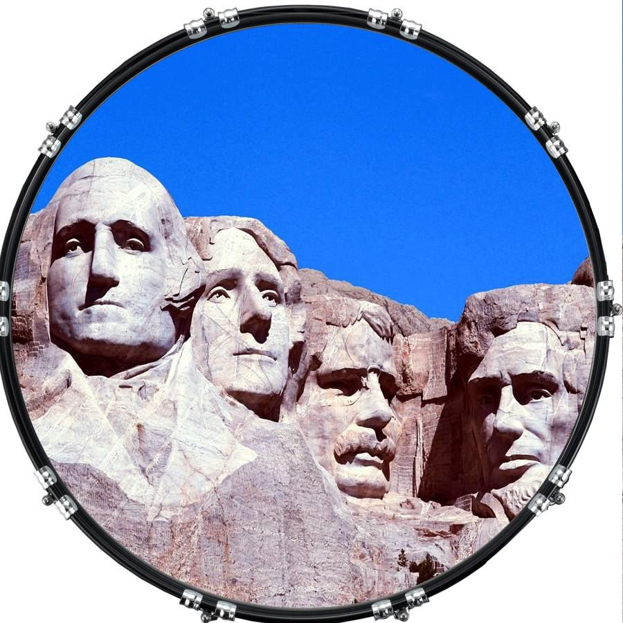 20" Custom Bass Kick Drum Front Head Graphical Graphic Rushmore