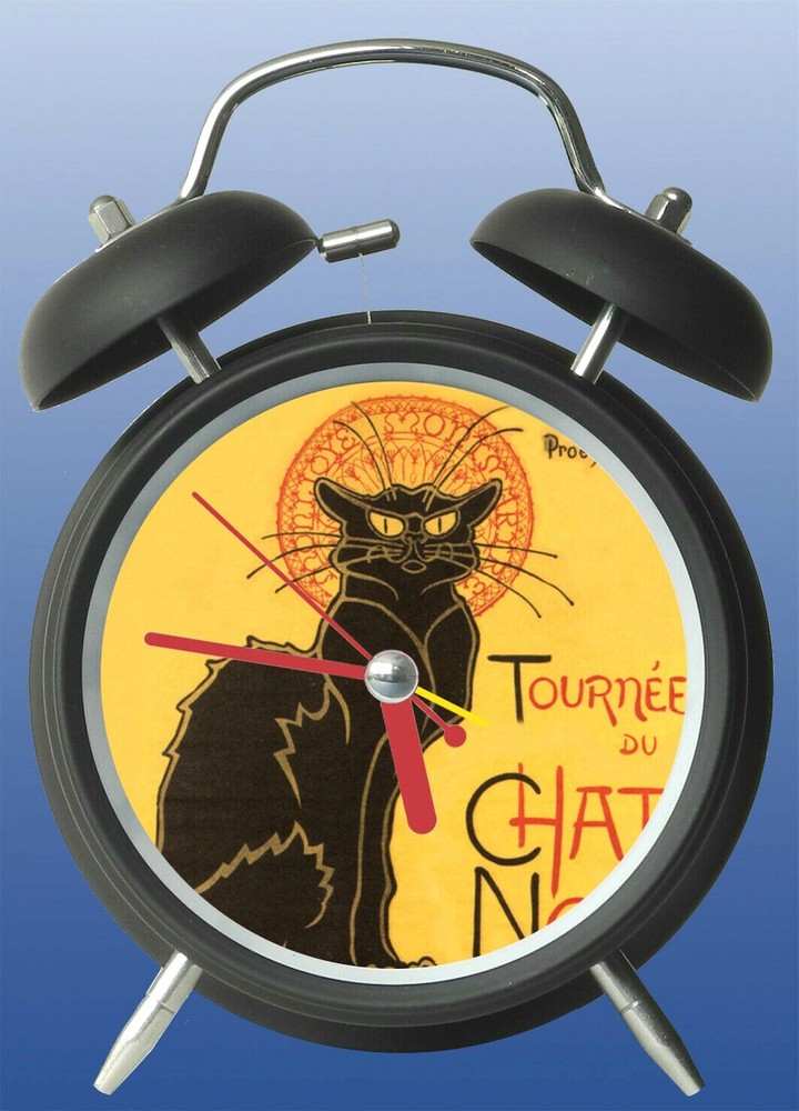 Le Chat Noir Design Bedside Table Alarm Clock and Quiet Light