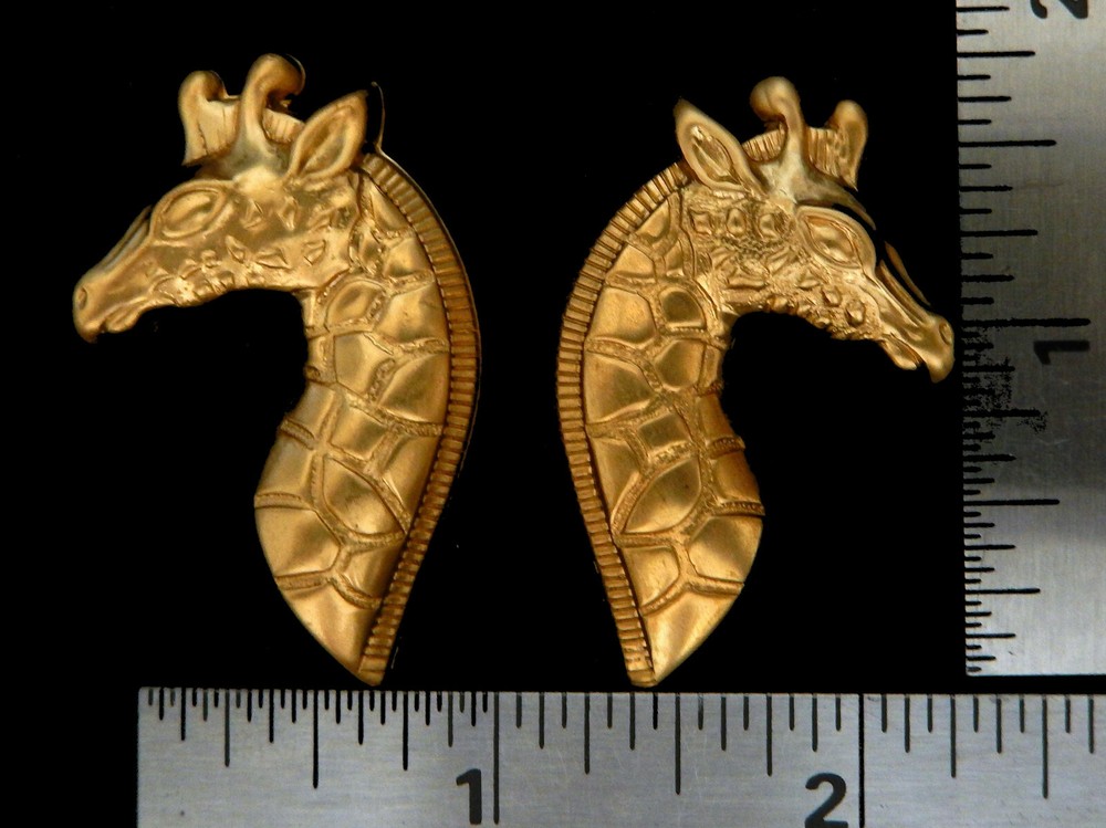Giraffes / Mirror Image /Raw Brass Stampings / One Pair