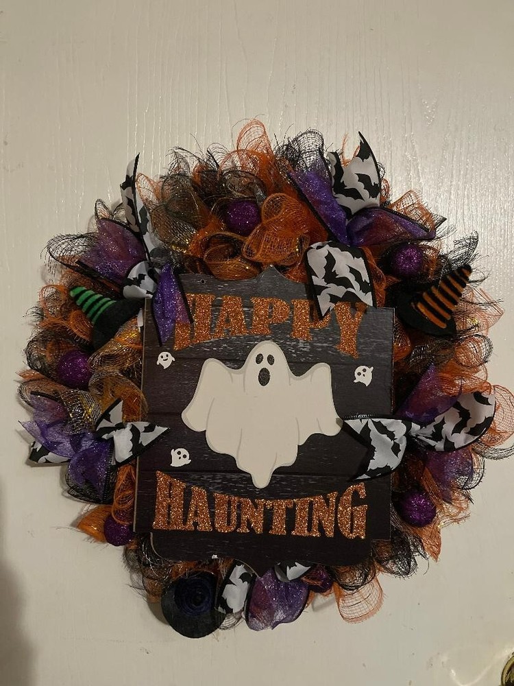 Handmade Wreath - Happy Haunting/Halloween