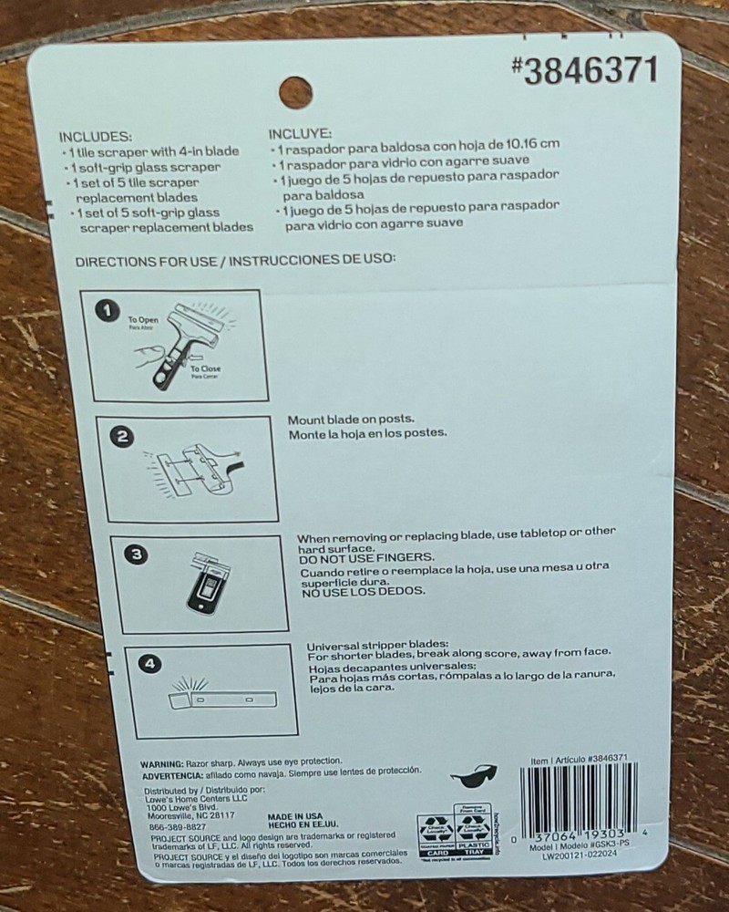 4pc. Glass & Tile Scraper Kit #3846371