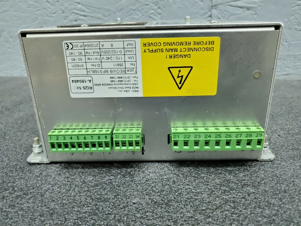 REO REOVIB MFS 168 LH Variable Frequency Bowl Controller 110/240VAC, 8A
