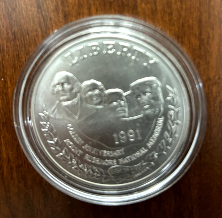 1991-P Mount Rushmore Commemorative Silver Dollar Uncirculated