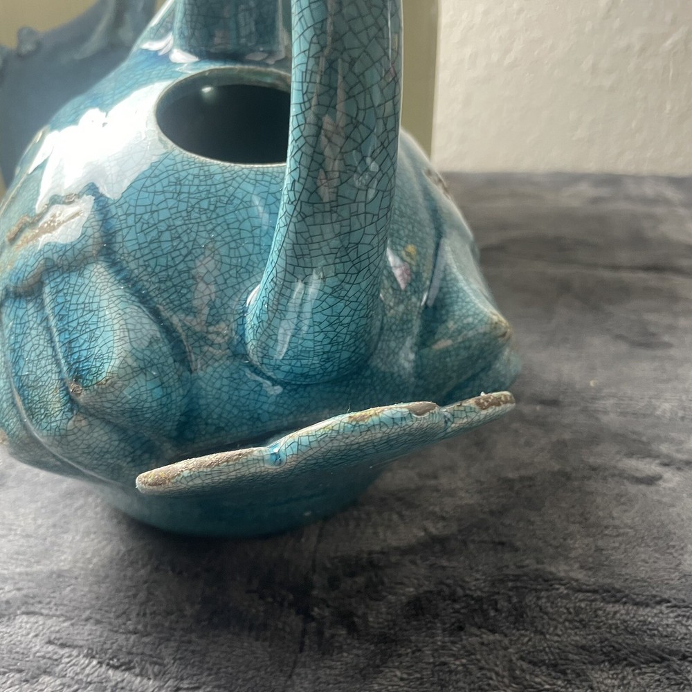 Ceramic Blue Bird Watering Can Cracker Barrel