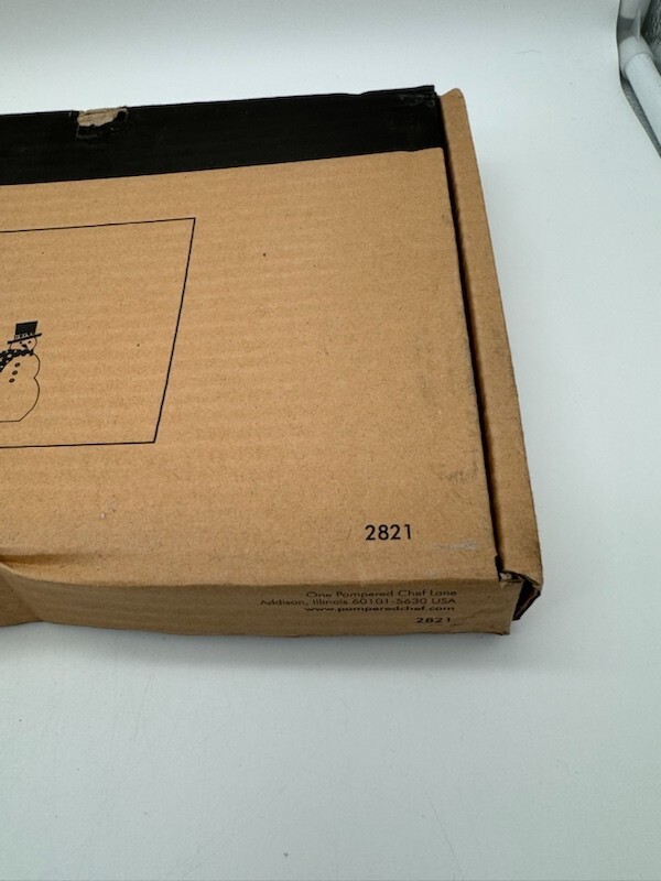 Pampered Chef Snowman Rectangular Platter #2821 New In Box