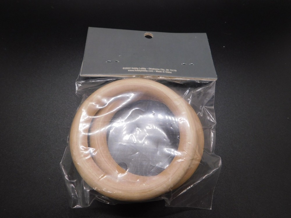 Macrame Wood Rings Natural 2pc 2.95in 2pcs