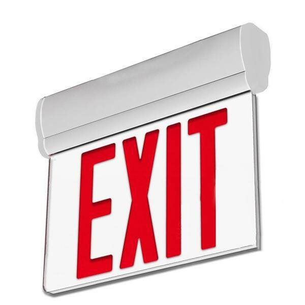 3W Edge Lit Red LED Exit Sign - Surface Mount With 90-min Battery Backup UL List