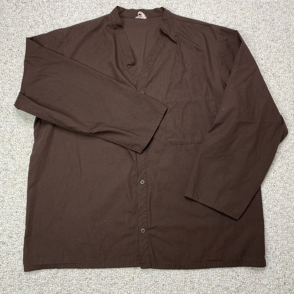 Encompass Unisex Work Shirt sz L Brown Minimalist Normcore Basic Utility Uniform