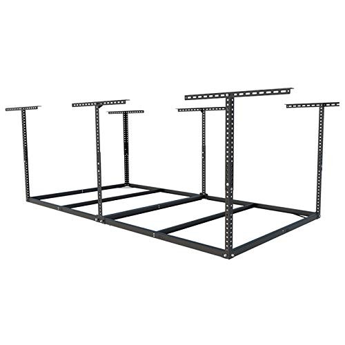 4x8 Overhead Garage Storage Rack without Decking, Storage Organization Black
