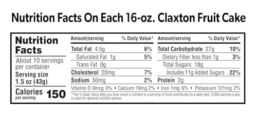 Claxton Fruit Cake, 3 Pack, Regular Recipe, 1 lb, Fresh