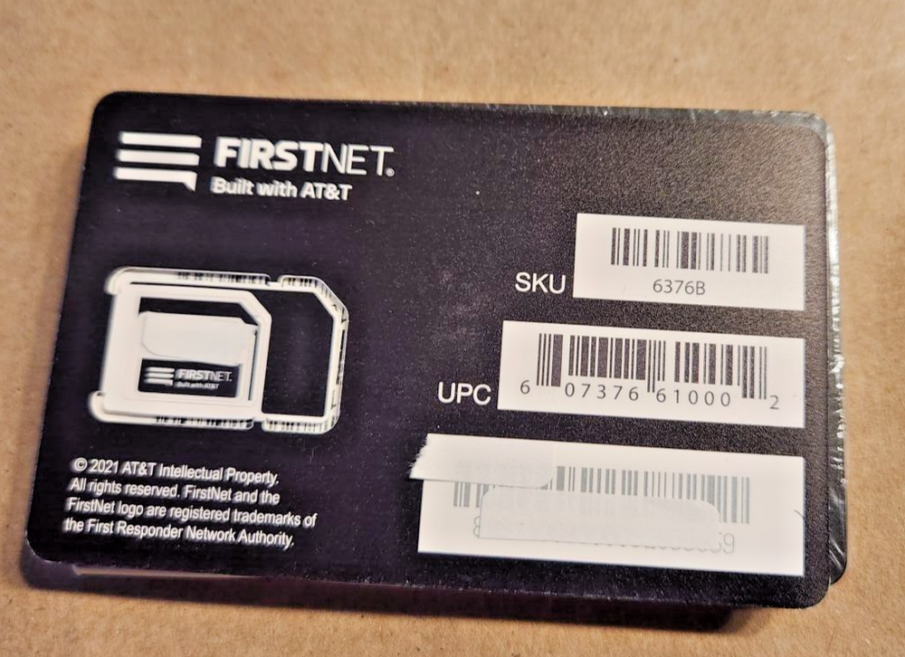 FIRSTNET TRIPLE-CUT SIM CARD for AT&T FIRSTNET ONLY