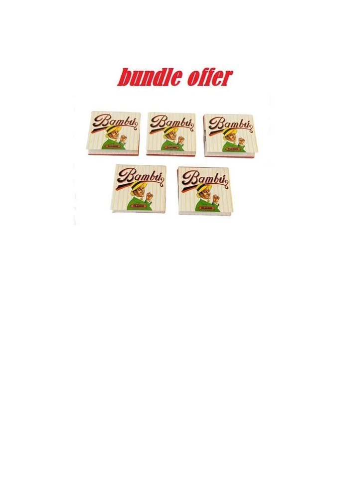 5x Bambu Rolling Papers 100% Authentic Bambu Classic Papers 33/Lvs Free Shipping