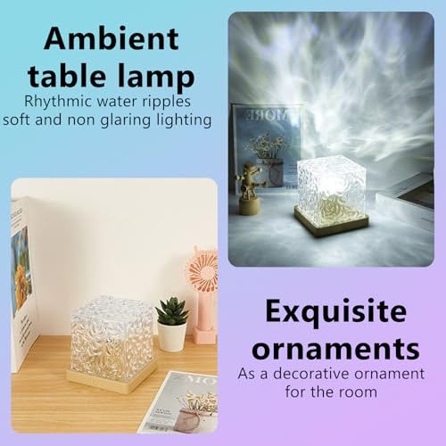 Lights Projector Rechargeable, Touch Cube Color Changing Light with Ocean Wave