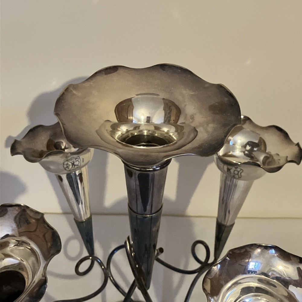 Vintage Five-branch Epergne Table Centre Piece Silver Plated