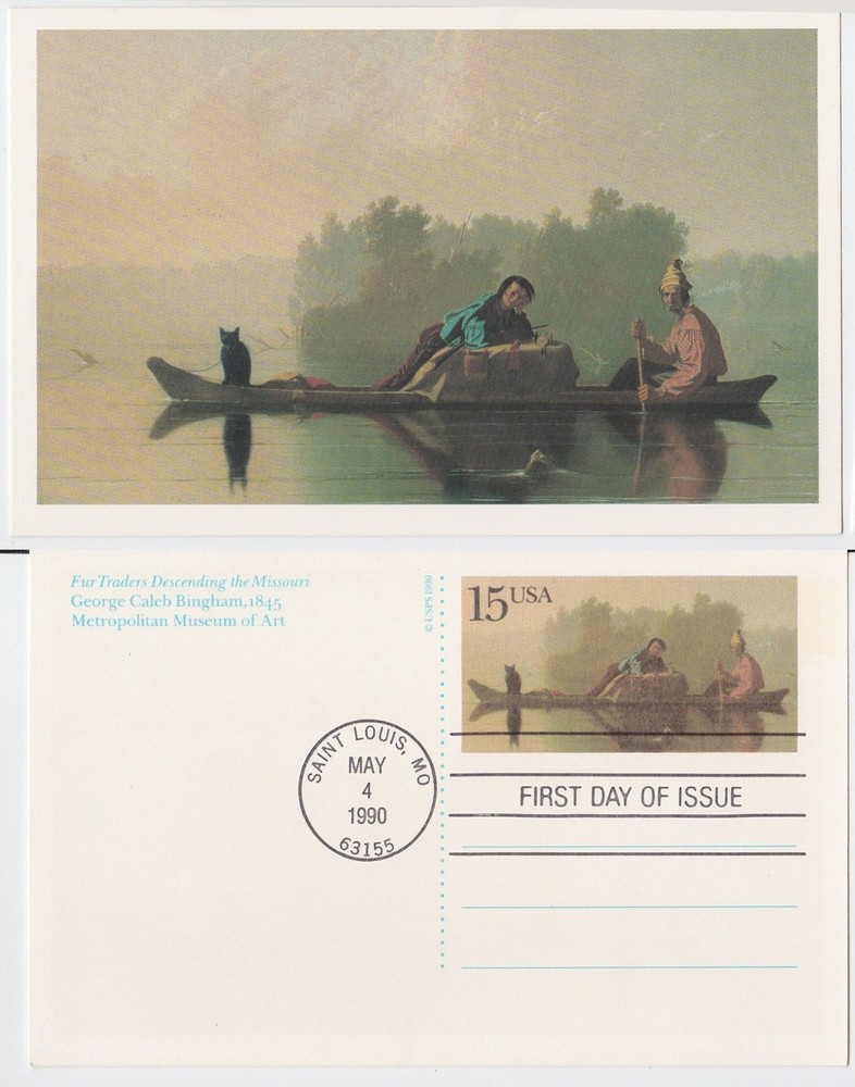 TurtlesTradingPost- Caleb Bingham Postal Card 1990- #UX147  FDC