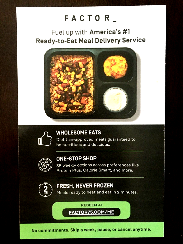 FACTOR go.factor75.com $200 OFF CODE New Subscription READY MADE MEALS DELIVERED