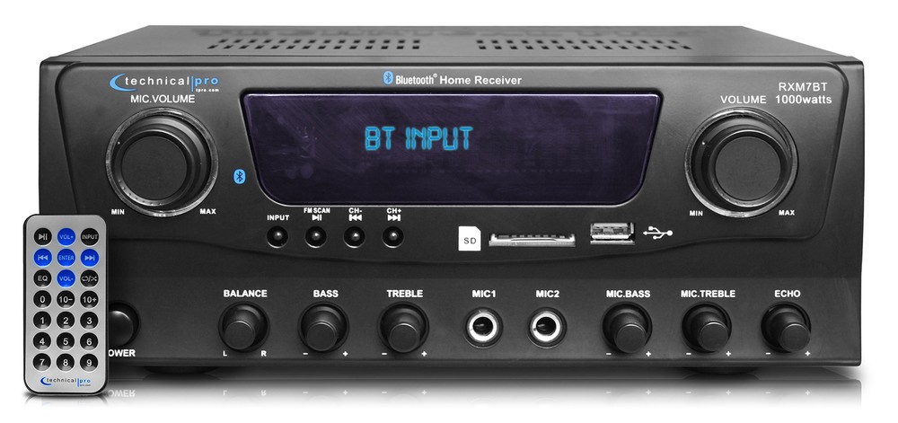 Technical Pro RXM7BT Home Receiver Bluetooth Amplifier+(4) 8" In-Celing Speakers