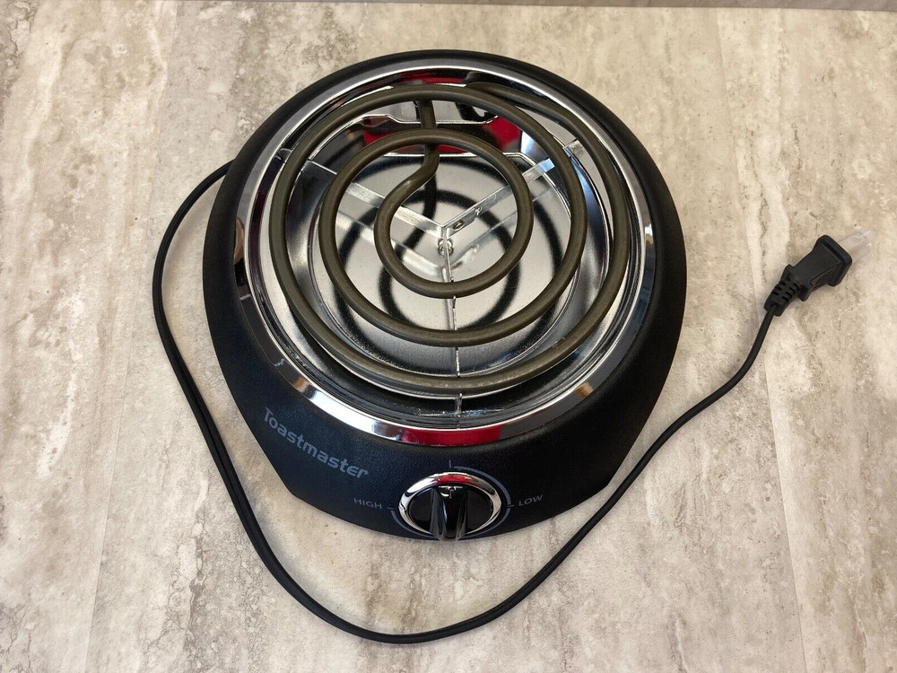 Toastmaster Single Burner- Chrome Drip Tray - Adjustable - Heat Control