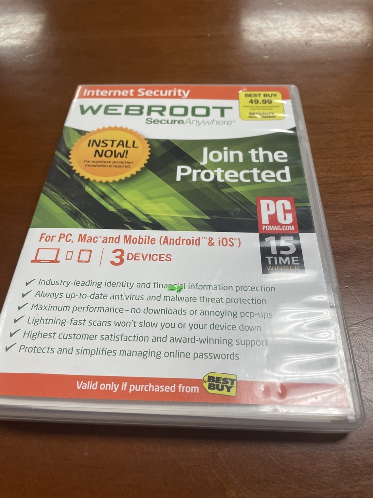 Webroot Secure Anywhere Internet Security - Full Version for Windows & Mac