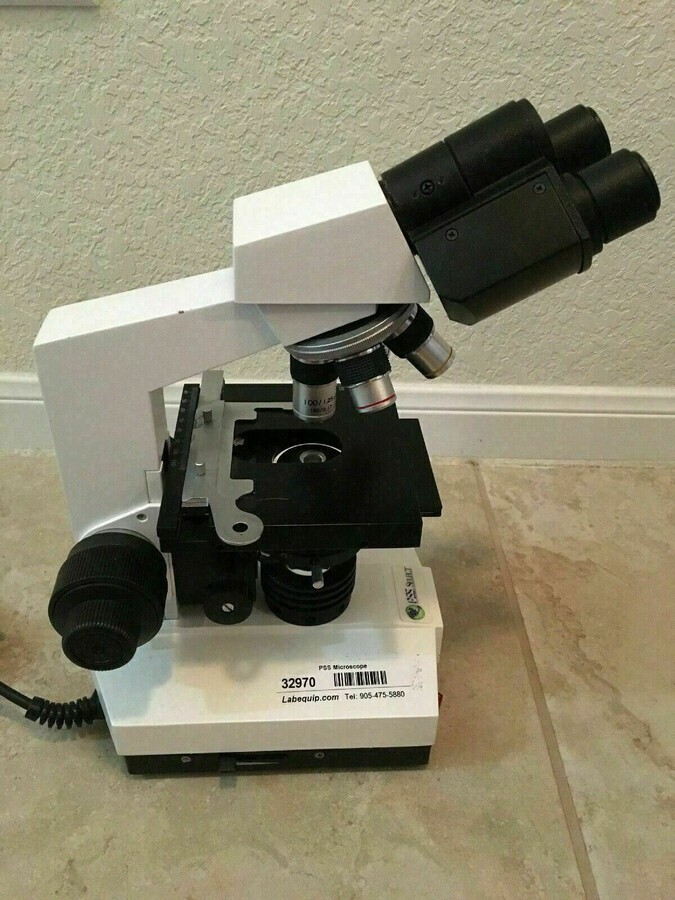 PSS Select Laboratory Compound Binocular Microscope + 4X 10X 40X 100X Objectives