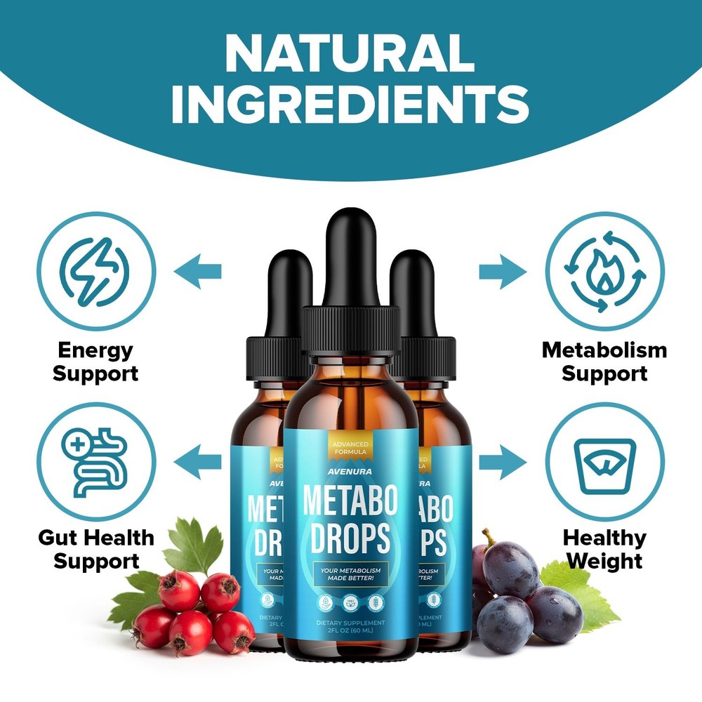 (2 Pack) Metabo Drops Liquid Drops – Natural Blend Healthy Organic Support