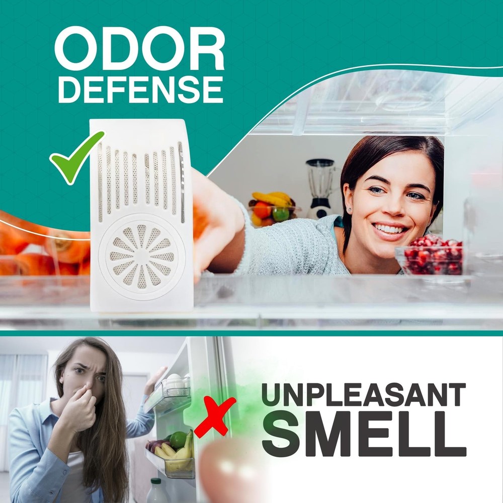 Refrigerator Deodorizer with Zeolites (2-Pack) - Odor Eliminator for Fridge &...